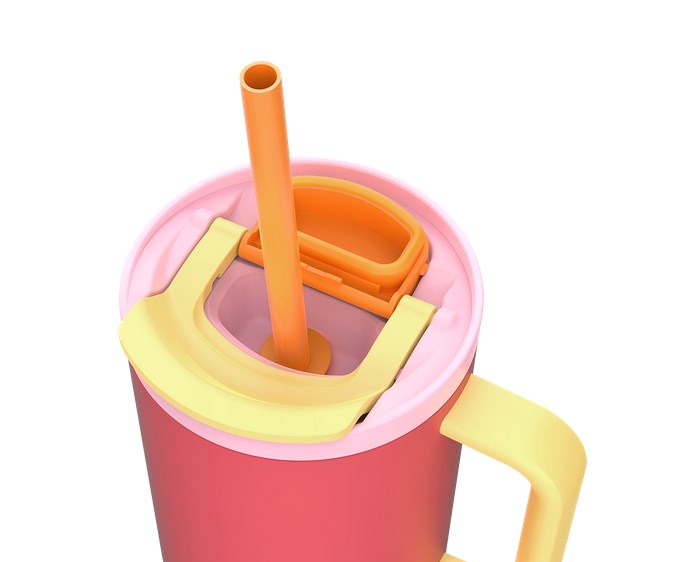 Kambukka Rio Tumbler 950 ml Pink Papaya - Insulated with Telescopic Straw