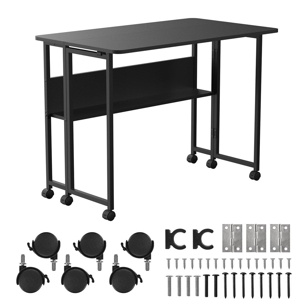 Maclean Folding Desk Mobile Black 100x58 cm Max 50 kg MC-126 B 100x58cm