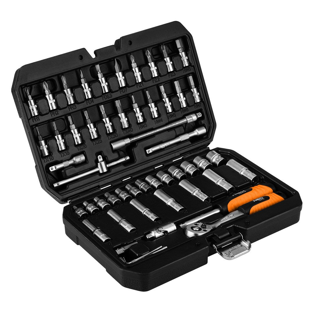 NEO TOOLS Wrench Set 55 Pieces 1/4" Satin | Model 10-201