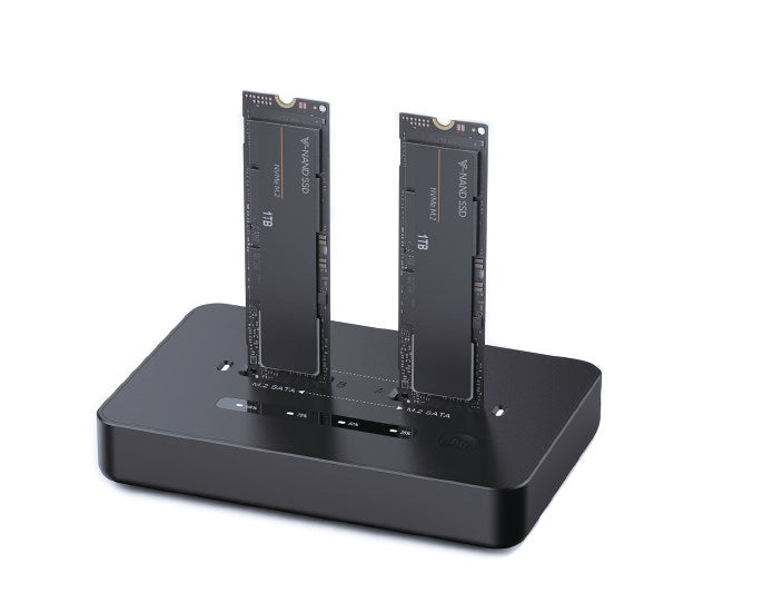 Gembird DD2-U3M2 Desktop Dual Drive USB Type-C M.2 NVME (and SATA) SSD Docking Station Black
