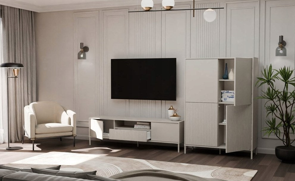 RTV KAMARO 160 Slim Cashmere TV Cabinet - Modern Design