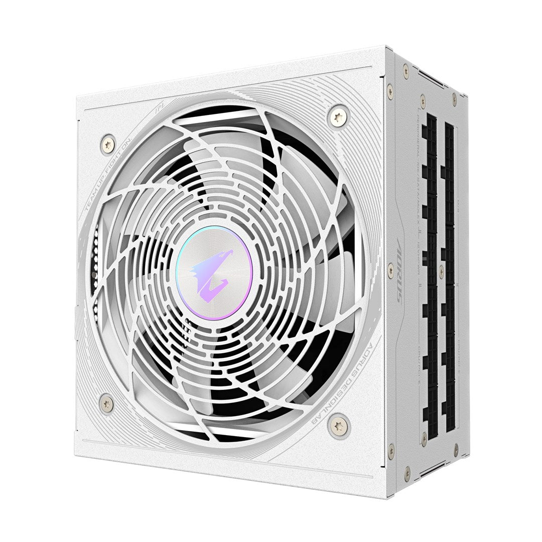 GIGABYTE AORUS ELITE P1000W ICE Power Supply Unit - PCIe 5.0  80 PLUS Platinum  Fully modular design  120mm Fan  ATX 3.0 compatible  EU Plug