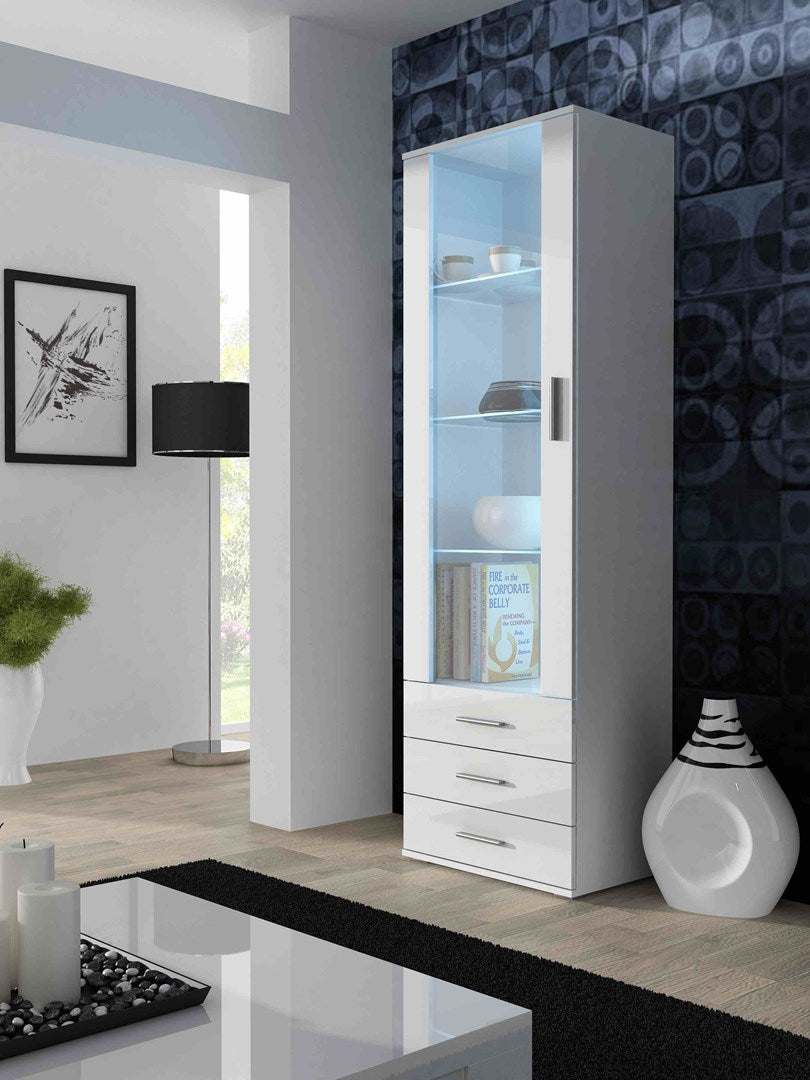 Cama Display Cabinet SOHO S1 White/White Gloss