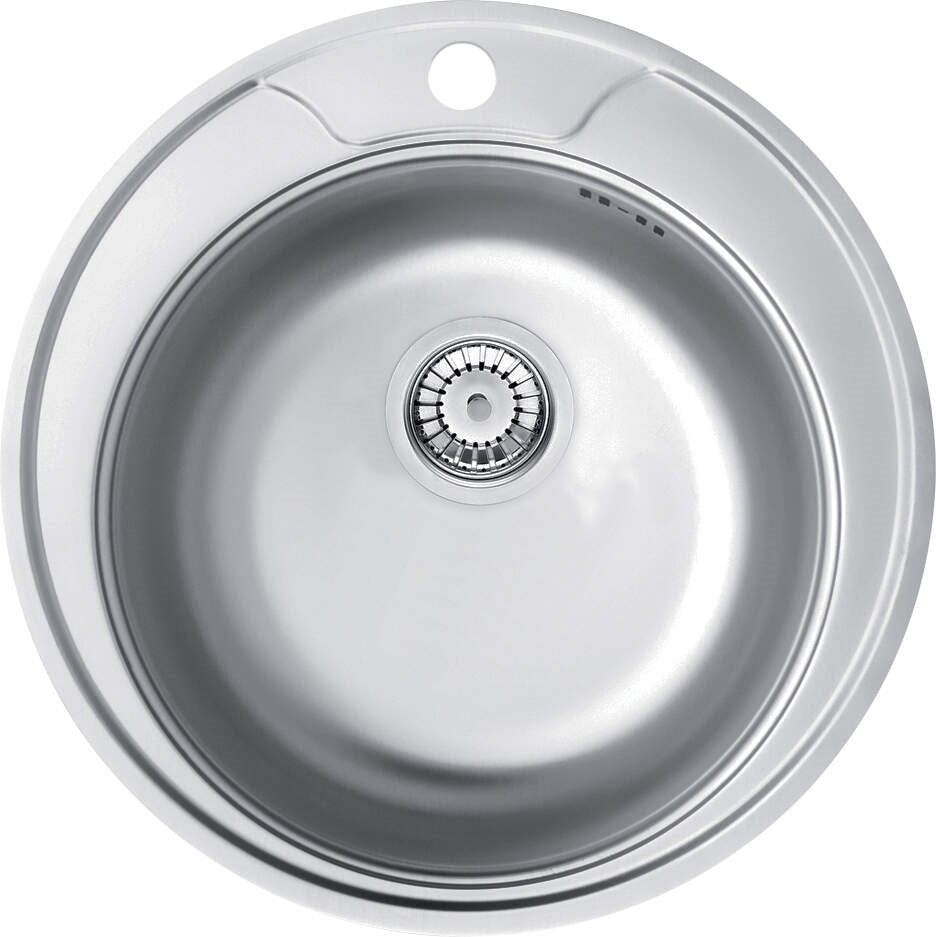 1-Bowl Round Steel Sink 49cm