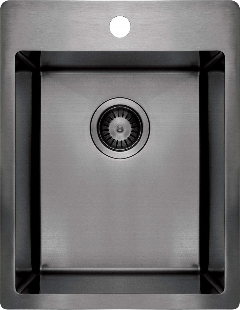 Steel Sink 1-Bowl Brushed Finish 39x51 cm