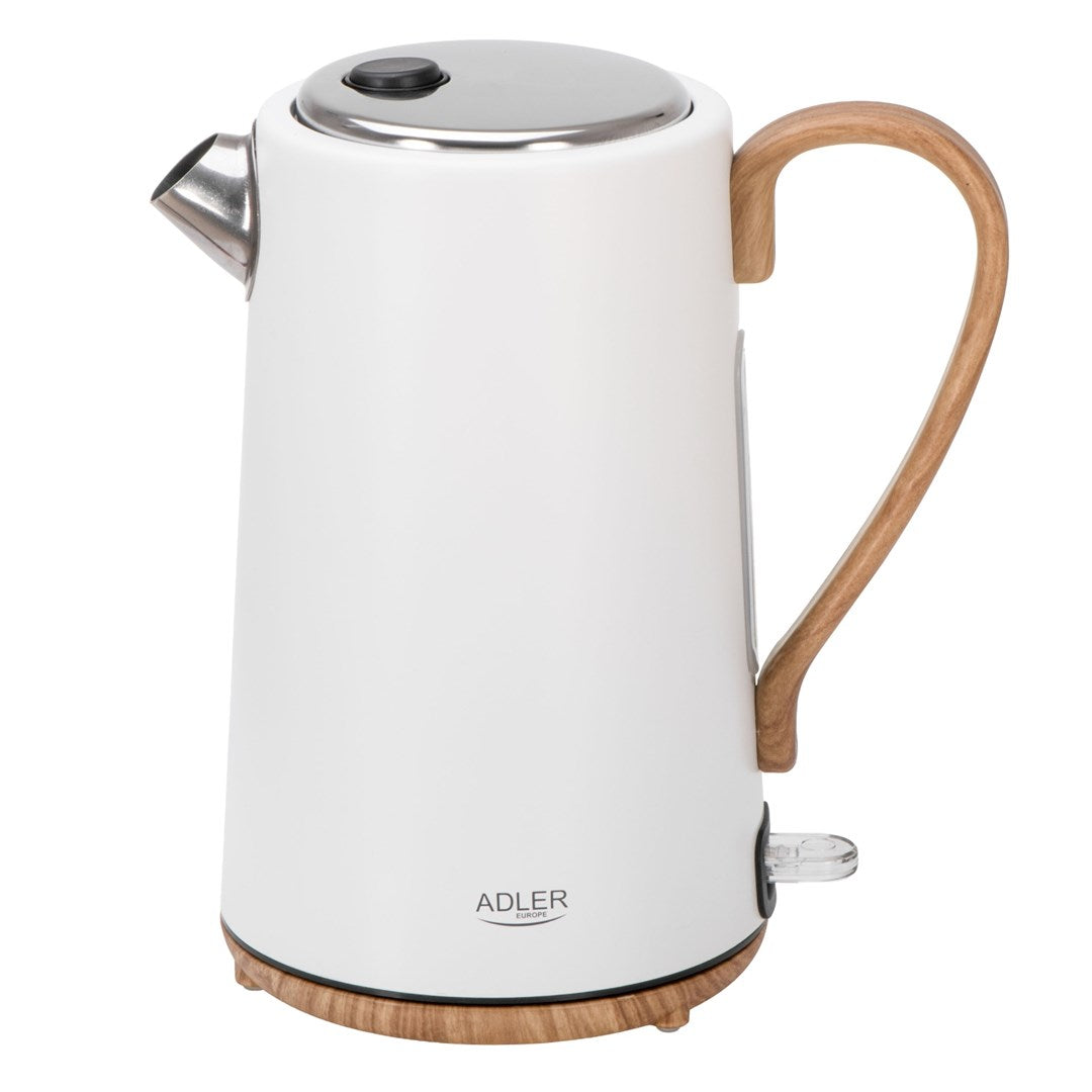 ADLER Electric Kettle 1.2 L 1850-2200 W White Wood