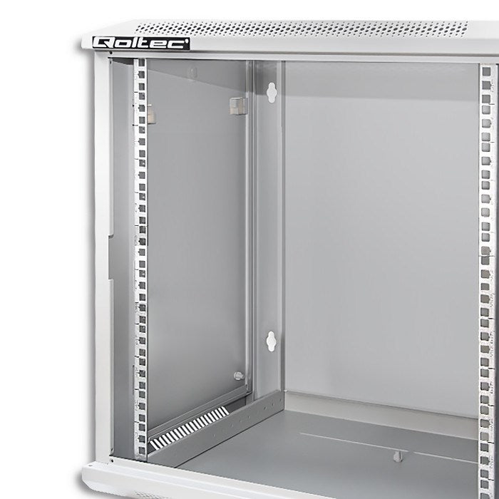 Qoltec 19" Rack Cabinet 12U - 600 x 635 x 450 - Grey - Hanging