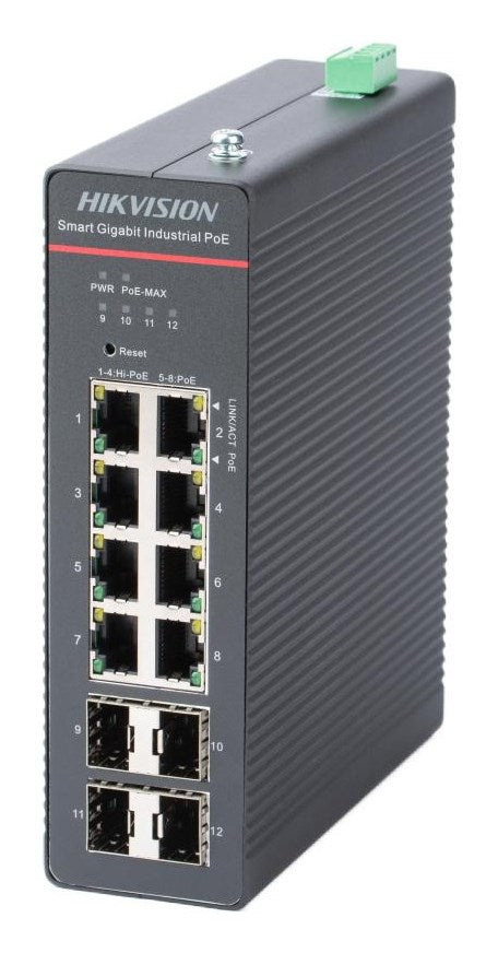Hikvision DS-3T1512HP-SI-8P4FKIT(240W) network switch Managed Gigabit Ethernet (10/100/1000) Power over Ethernet (PoE) Black