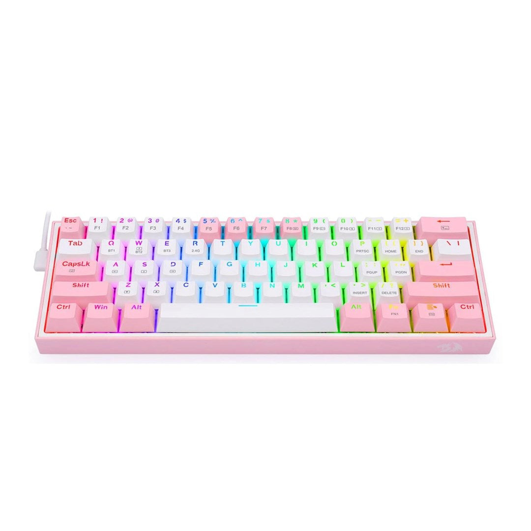 REDRAGON K616 Fizz Pro white/pink keyboard USB + RF Wireless + Bluetooth Pink  White