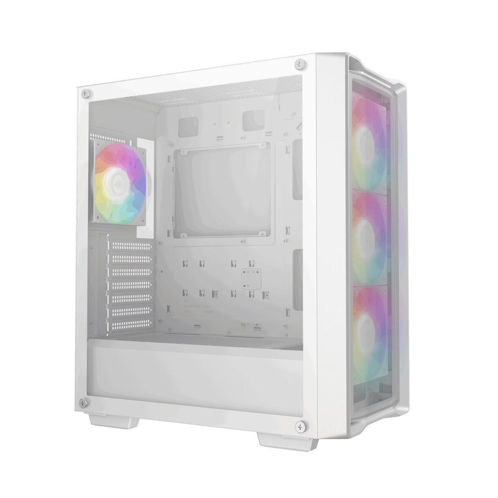 DeepCool CC560 MESH V2 WH Midi Tower Case with Tempered Glass and 4 ARGB Fans
