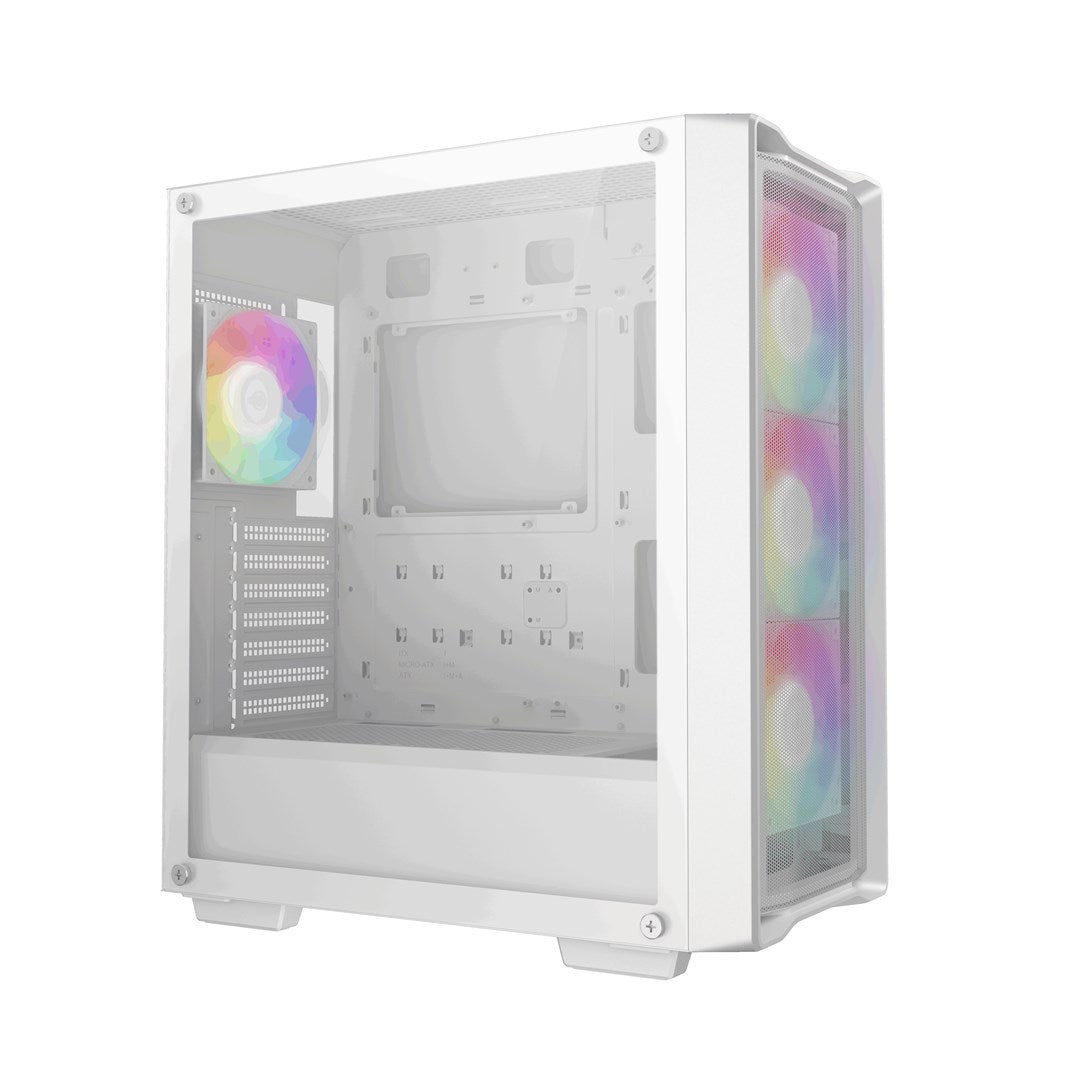 DeepCool CC560 MESH V2 WH Midi Tower Case with Tempered Glass and 4 ARGB Fans