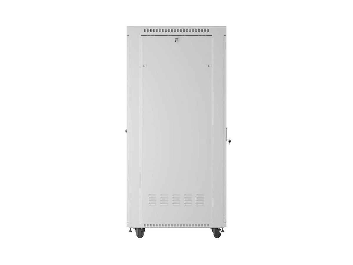 19  42U 600 × 1000 GREY FLOOR-STANDING RACK CABINET WITH GLASS DOOR AND LCD  LANBERG (FLAT PACK)