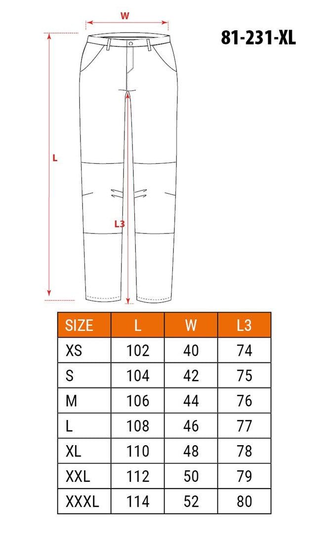 NEO TOOLS Protective Trousers Size XL 4-Way Stretch Workwear 81-231 81-231-XL
