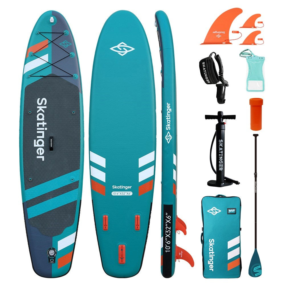 Skatinger Stand Up Paddleboard Inflatable 3200 mm x 810 mm x 150 mm Jade