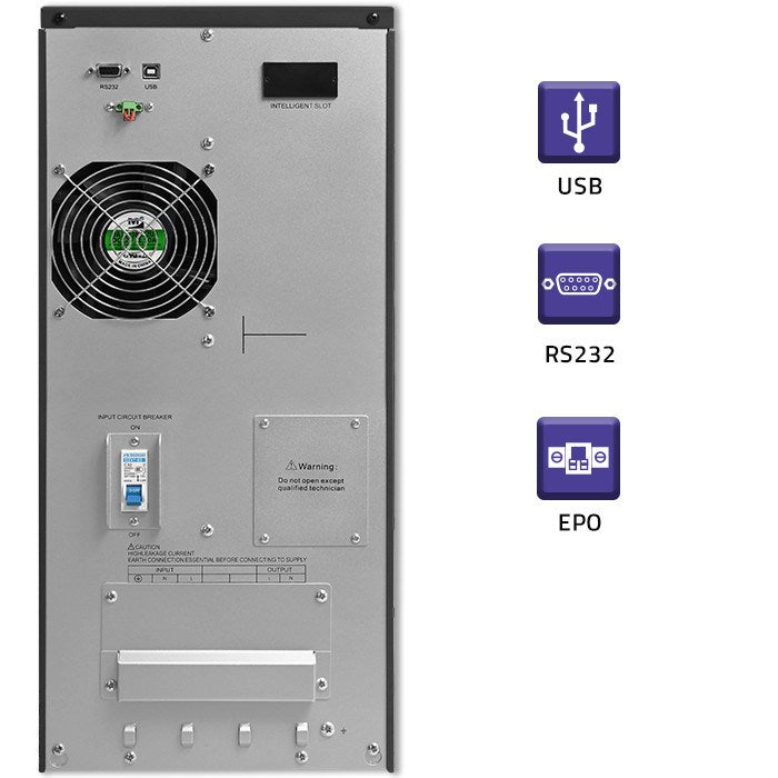Qoltec 53982 UPS On-line Pure Sine Wave 6kVA 4.8kW LCD USB