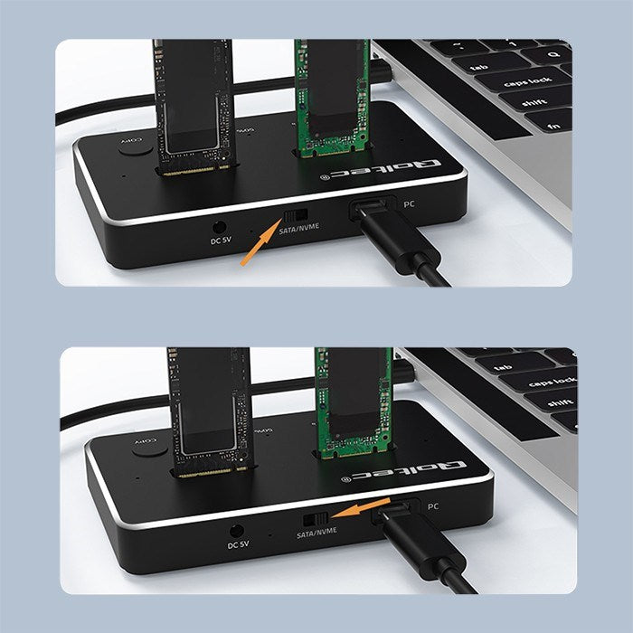 M.2 NVMe SATA USB-C DUAL Docking Station