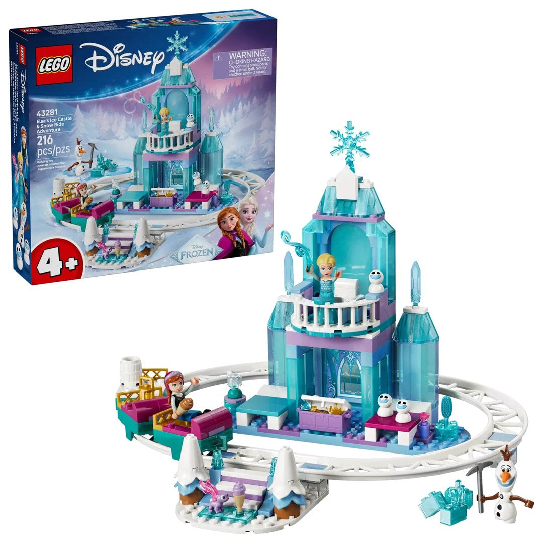 LEGO DISNEY Elsa's Ice Castle and Snow Ride Adventure 43281 Building Toy with 7 Characters