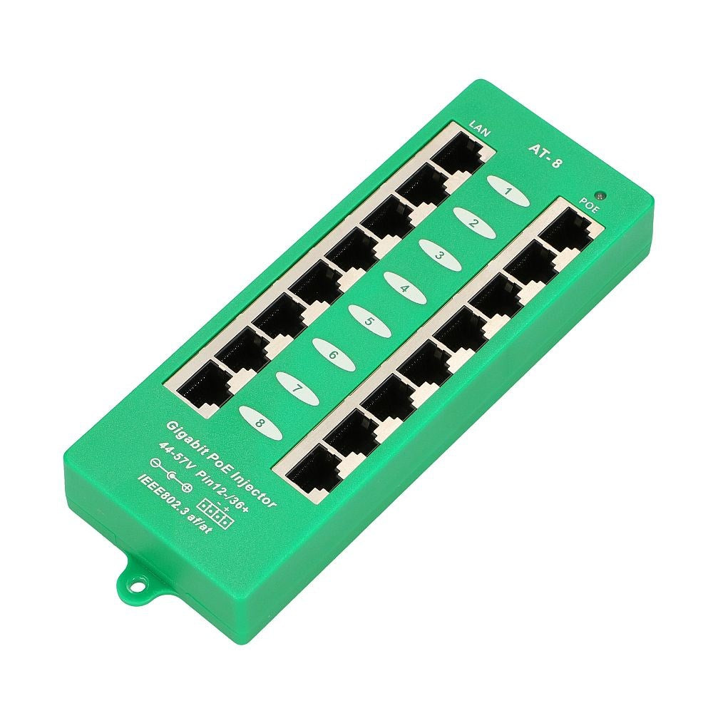 Extralink Gigabit PoE Injector 8 Port Active 802.3at/af