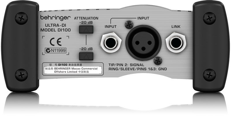 Behringer DI100 - Active DI Box, Signal Matching, Ultra-Low Noise