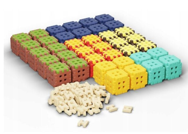 Marioinex Mini Waffle Building Blocks Set, 302 Pieces, 2 Toy Figures, Model 908211