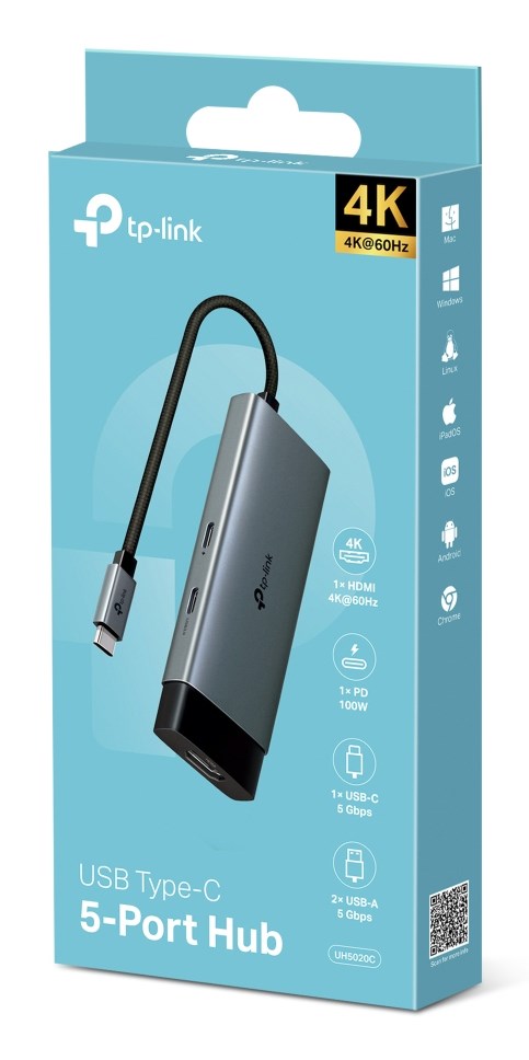 TP-Link UH5020C Interface Hub, Grey, 110 g, Model UH5020C
