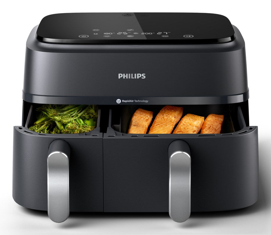 Philips NA351/00 Air Fryer 2750W 9L Double Basket Black/Silver