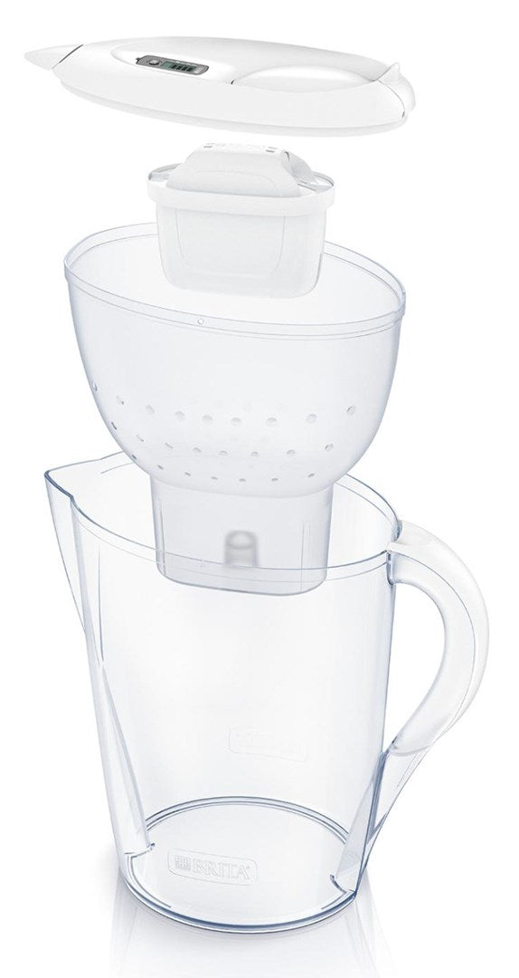 BRITA Marella + 3 Maxtra Pro Water Filter Pitcher 2.4 L Transparent, Grey | Model 33968