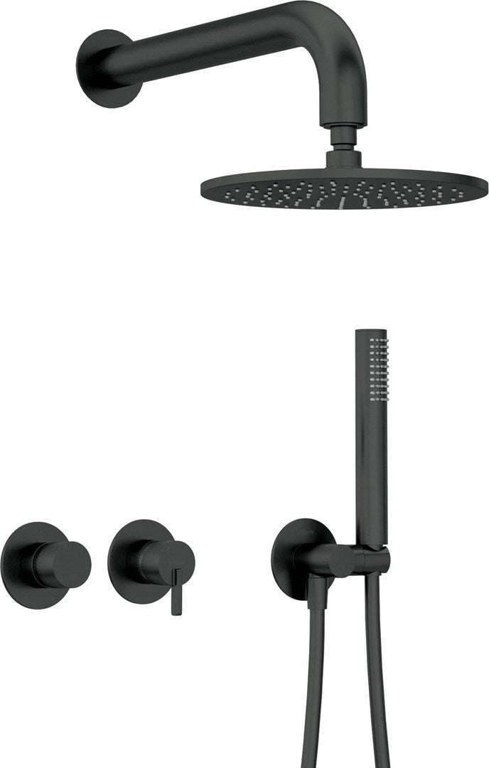 Deante Concealed Shower Set with Overhead Shower Horizontal Mixer Nero NQS N0YK