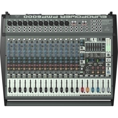 BEHRINGER PMP6000 20-Channel Audio Mixer - Black Chassis, 10Hz-200kHz Response 20-Kanal