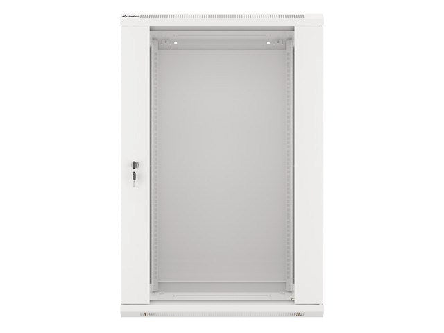 Lanberg wall-mounted installation rack cabinet 19'' 18U 600x450mm gray (glass door)