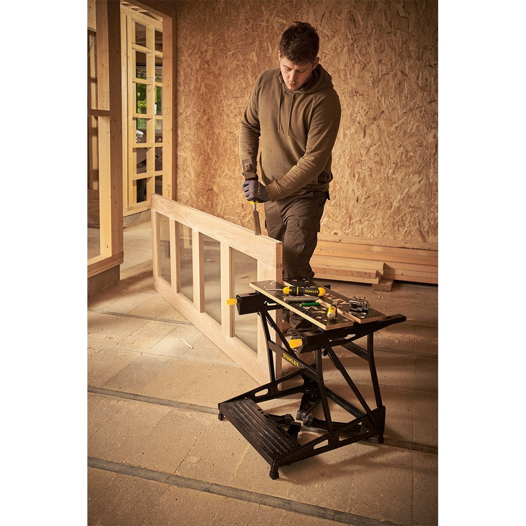 Stanley STST83400-1 Workbench & Vice - Bamboo Worktop, 250 kg Max Load