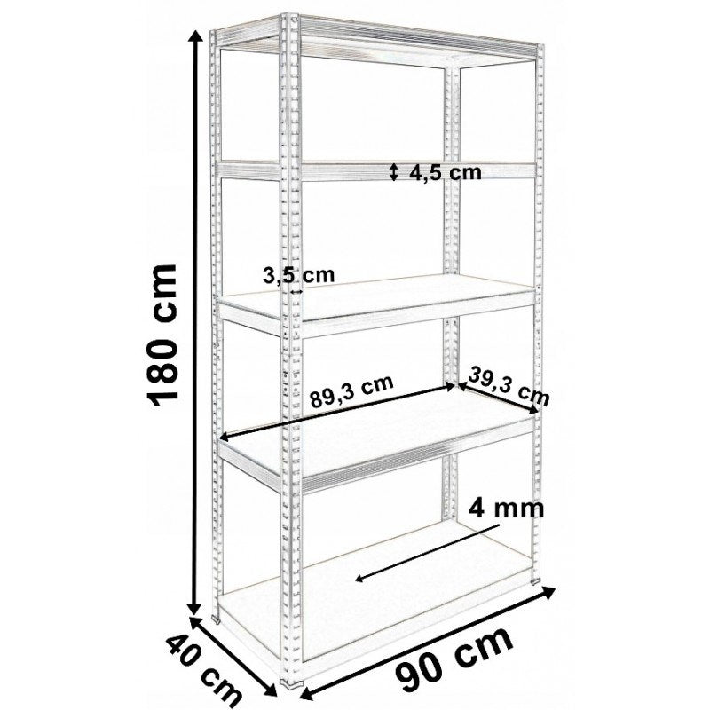 Topeshop REGAŁ G9040 Garden Tool Storage Rack Freestanding Galvanized Steel MDF