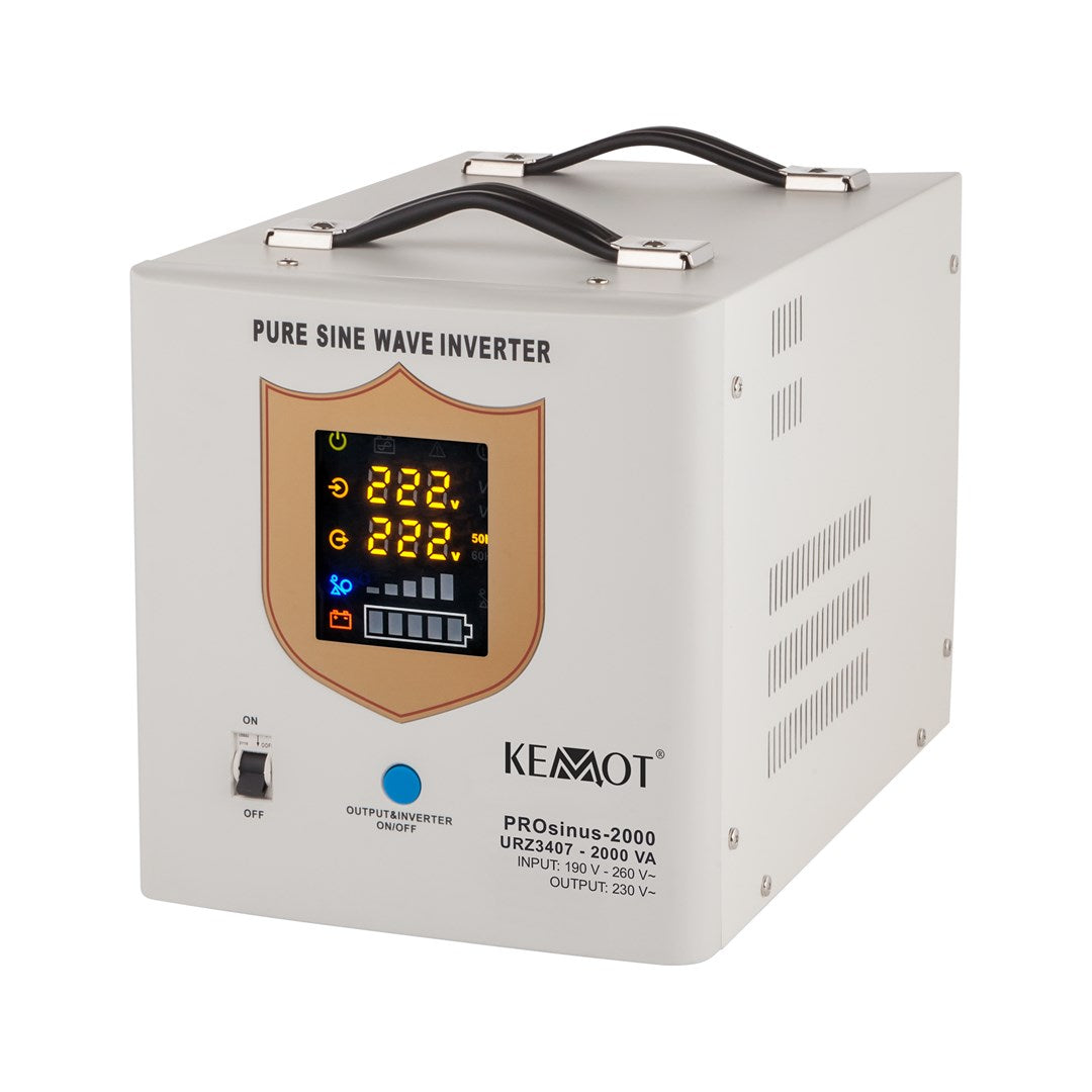 KEMOT Power Supply - Pure Sine Wave Inverter 2000 VA - 1200 W - 12V - Model URZ3407