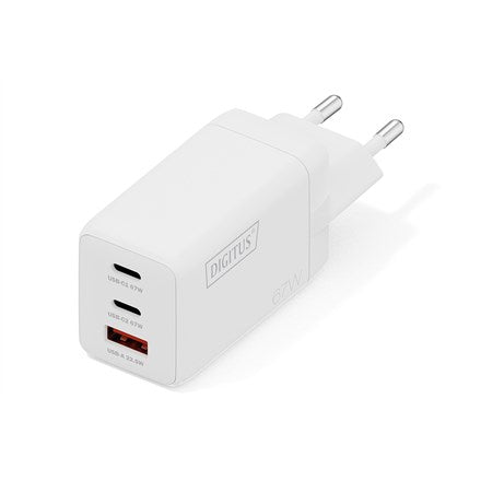 DIGITUS USB charger GaN 67W 2x USB-C 1x USB-A white (DA-10303)