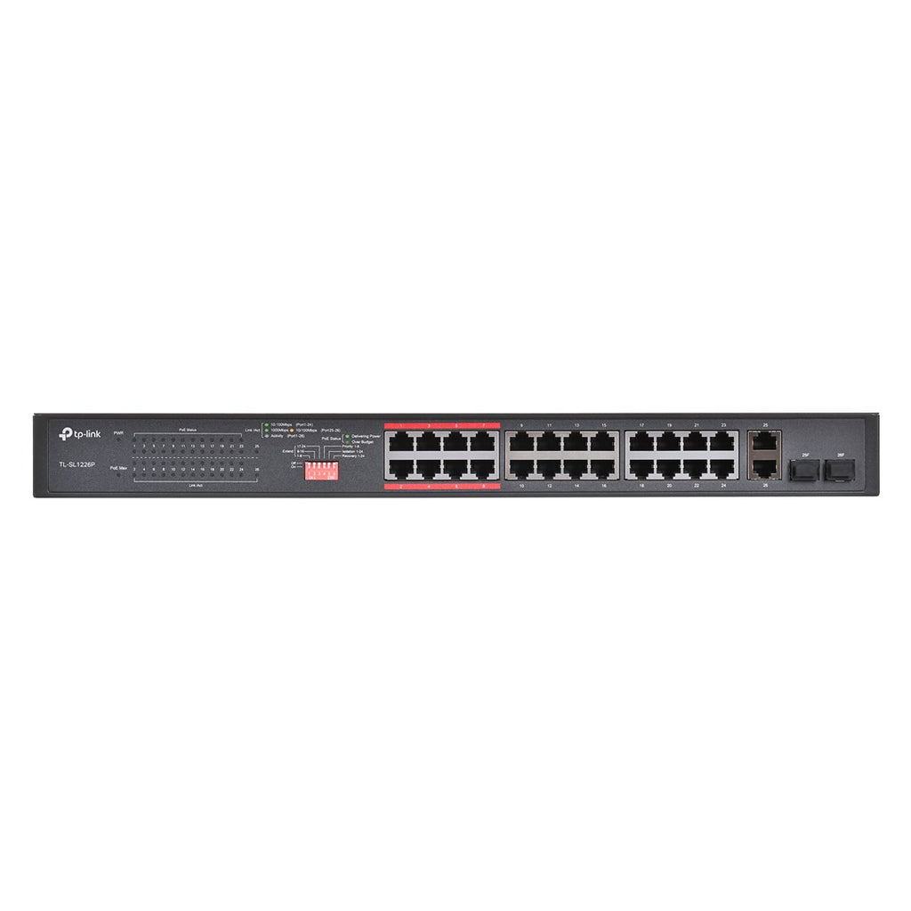TP-Link 24-Port 10/100Mbps + 2-Port Gigabit Unmanaged PoE+ Switch