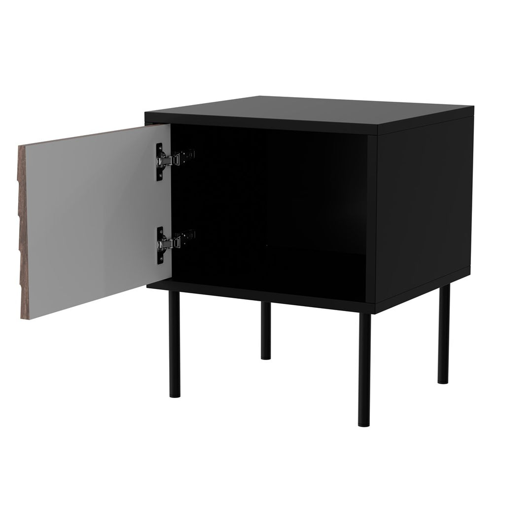 Bedside Cabinet 2 pcs. CORTINA 45x40x51 Black/Walnut