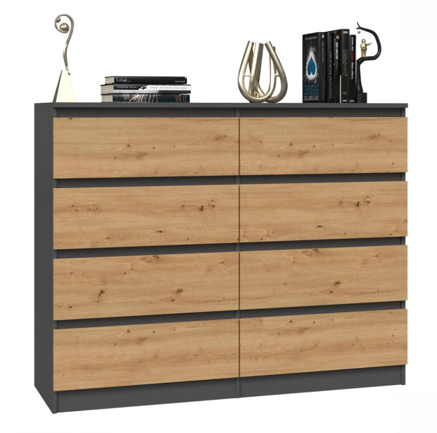 MALWA Chest of Drawers 120 cm Anthracite/Artisan M8-120