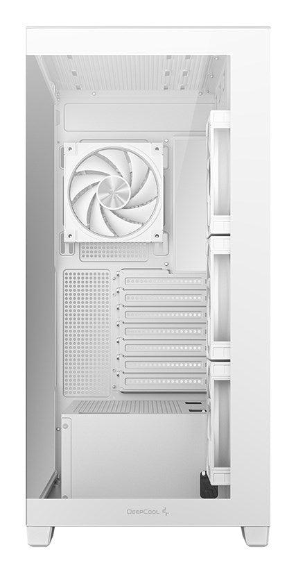 DeepCool CG580 4F V2 Midi Tower White - Elegant PC Case with Panoramic View