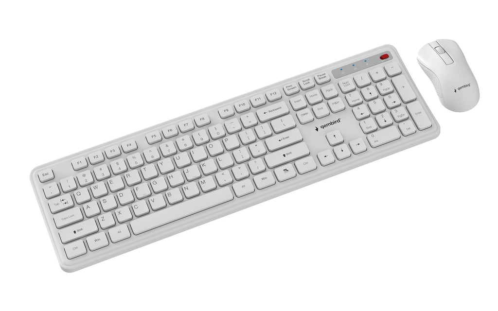 Gembird KBS-WPS-01 Slim Pro Business wireless desktop set  white  US layout