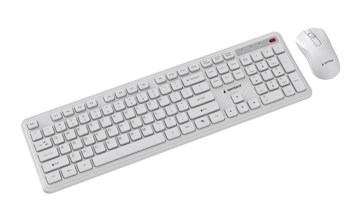 Gembird KBS-WPS-01 Slim Pro Business wireless desktop set  white  US layout
