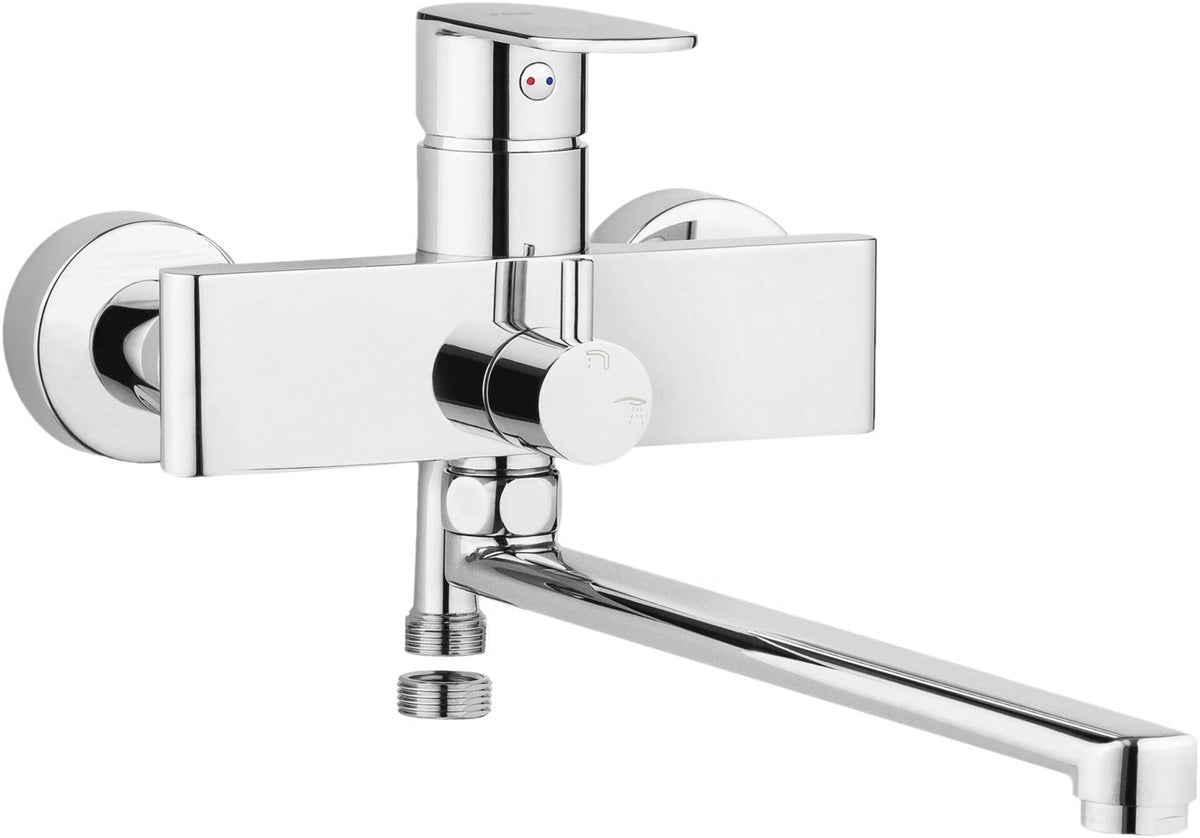deante Wall-Mounted Washbasin and Bath Mixer - Extended Spout - BGA_056M