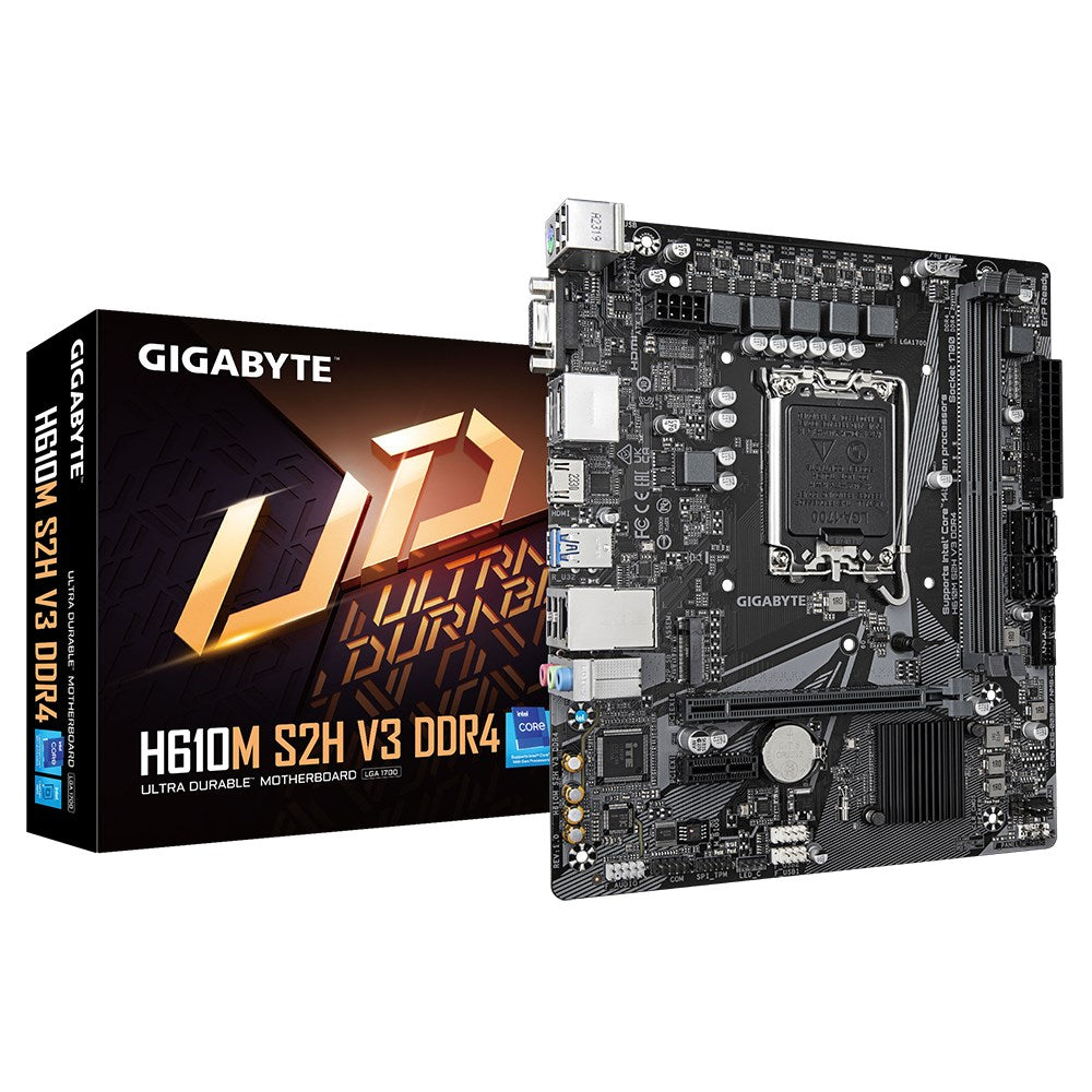 Gigabyte H610M S2H V3 DDR4 Motherboard Intel LGA 1700 14th 3200MHz 1xPCIe