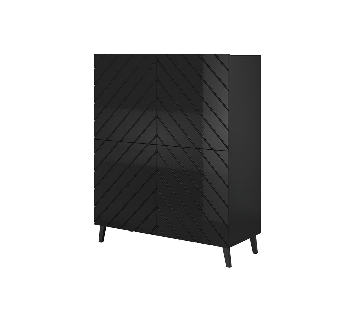 ABETO Shelving Unit 100.5 x 40 x 121.5 cm Black/Gloss Black