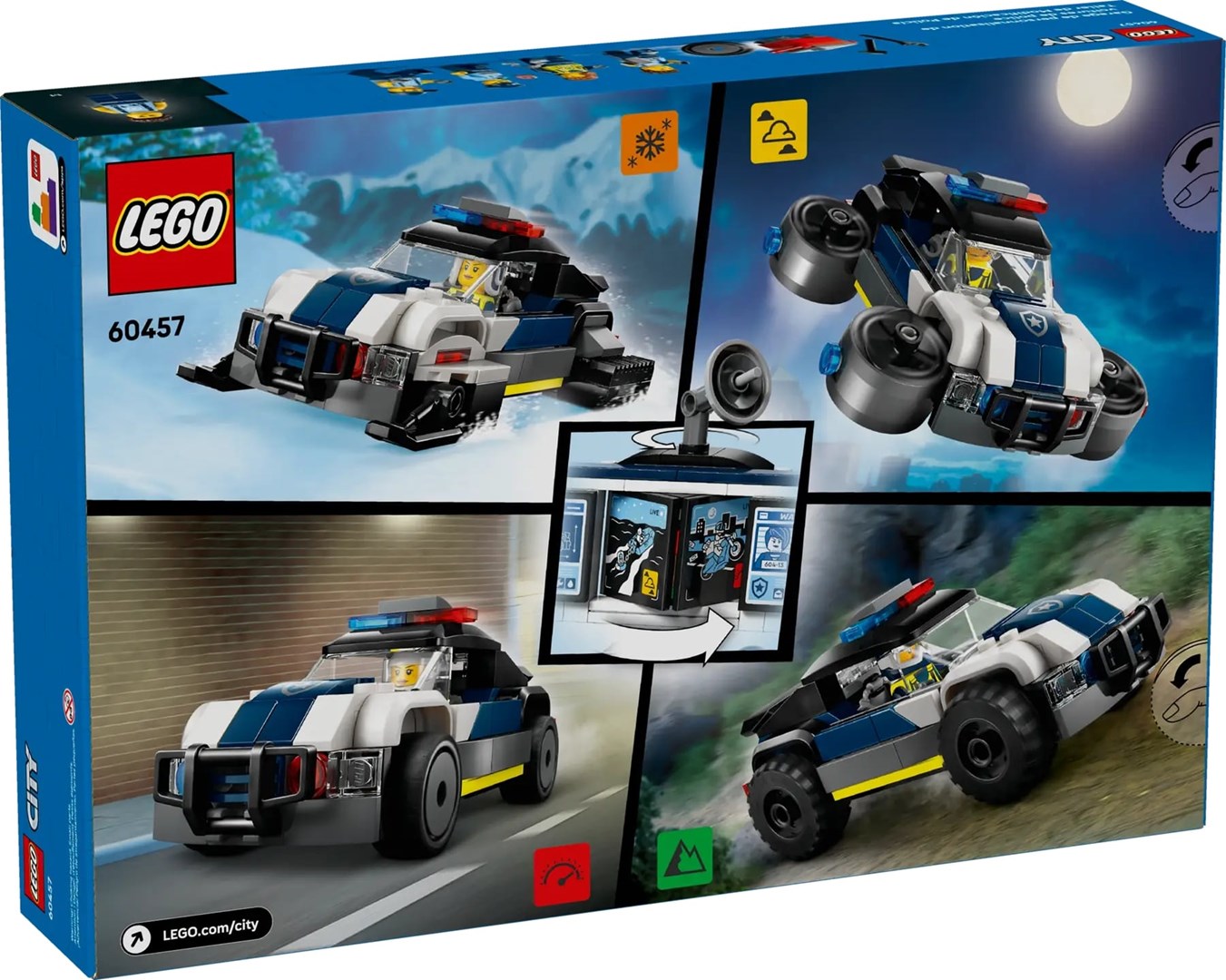 LEGO CITY Custom Police Car Garage Playset for Ages 6+ 60457