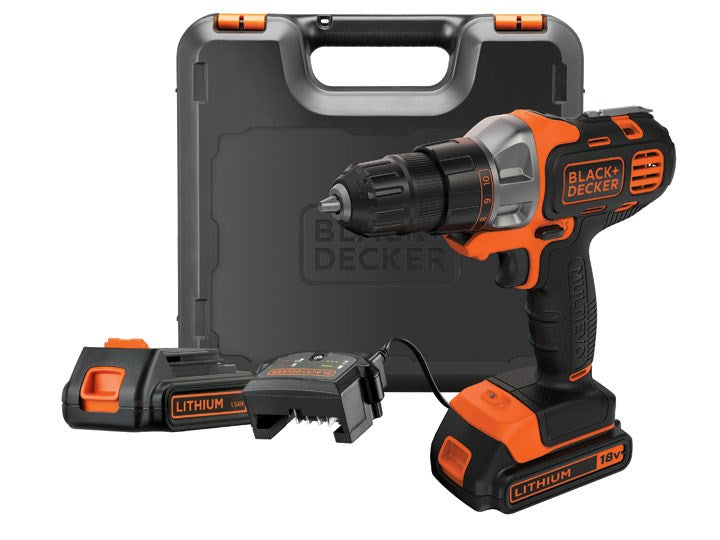Black & Decker MT218KB Cordless Drill 800 RPM Black Orange 1.46 kg