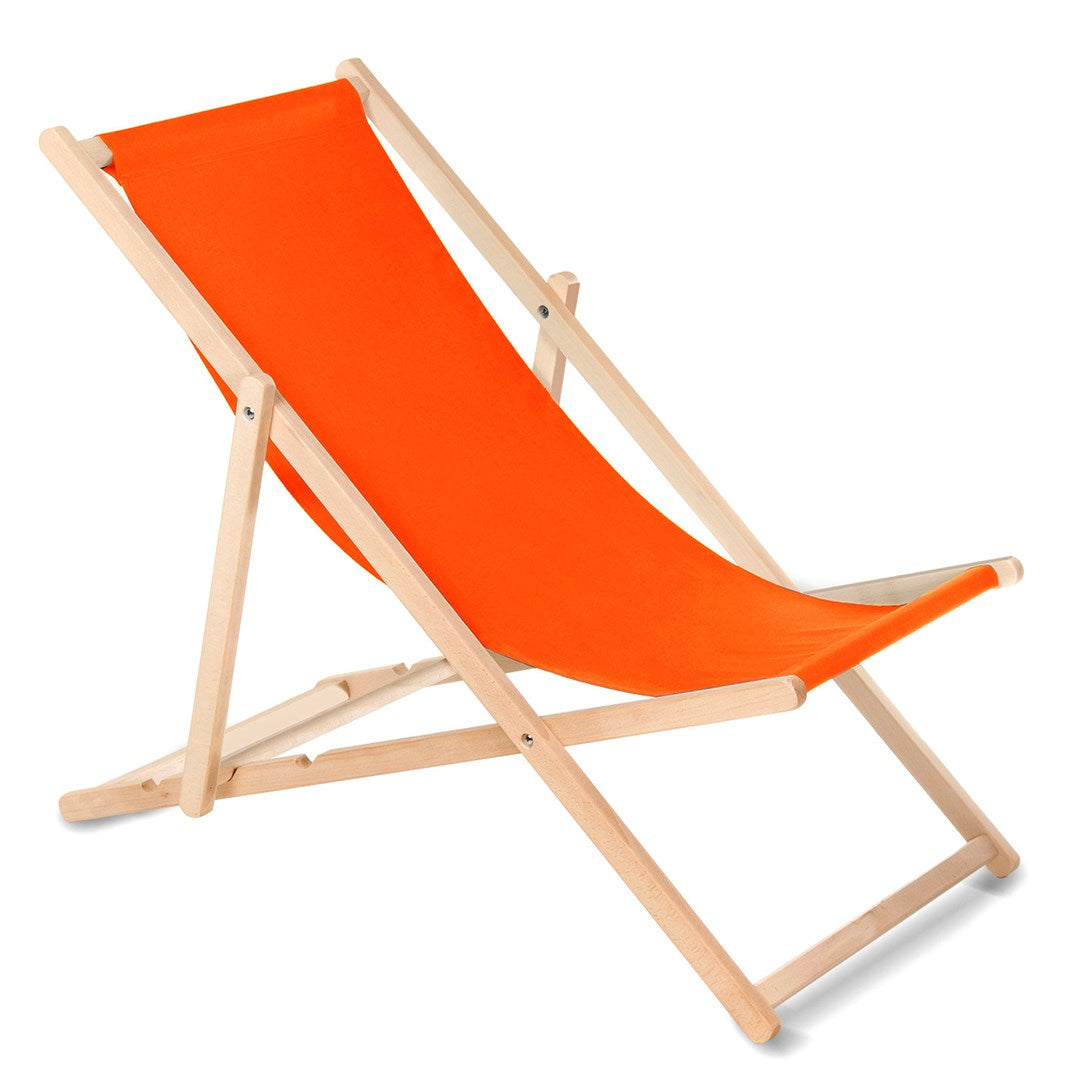 Classic beech deckchair GreenBlue GB183 orange