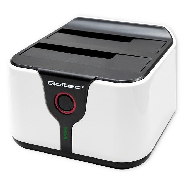 Qoltec 50309 HDD SSD Docking Station 2.5 3.5 SATA III USB 3.0 with Cloning Function 5Gb/s