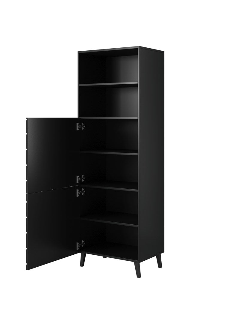 Cabinet ABETO 60x40x176.5 cm Gloss Black/Black