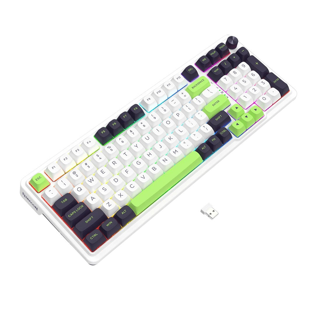 REDRAGON K686WBG-RGB-MAX Eisa Max keyboard USB + RF Wireless + Bluetooth White  Black