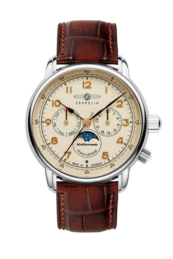 Zeppelin Mediterranee 9636-5 Quartz Watch Beige Dial